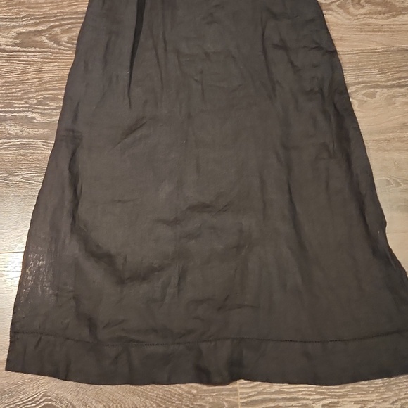❤️ TROVATA BIRDS OF PARADIS BLACK LINEN REVA MAXI DRESS W/ POCKETS, SMALL - Picture 7 of 15